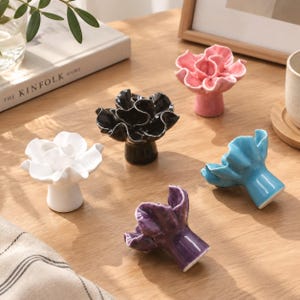 Ceramic Flower Drawer Pulls Cabinet Knobs Shabby Chic Dresser Handle Cottagecore Nursery Decor Hardware