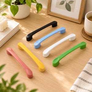 Tiradores de cajones coloridos, manijas modernas para gabinetes, ideales para la decoración de habitaciones infantiles y guarderías. Pomos de plástico para cómodas.