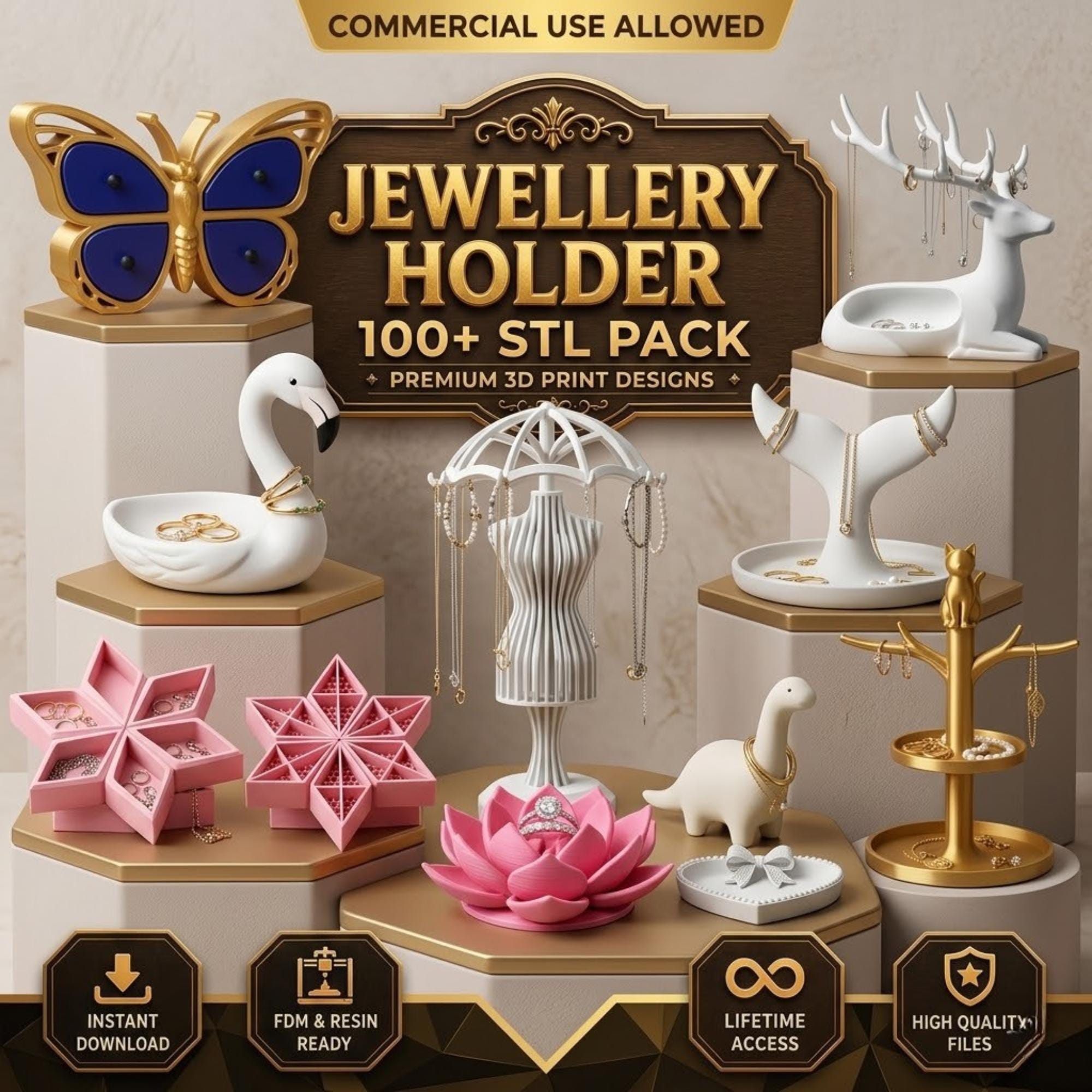 3d print file jewelry stand - Etsy 日本