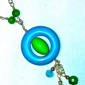 Collana in sterline con pendente turchese e giada