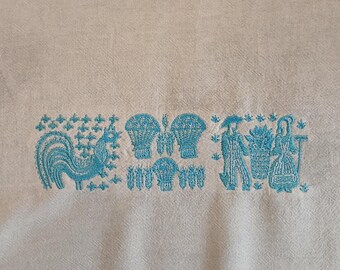 Amish Butterprint Pattern Pyrex Embroidered Kitchen Towel