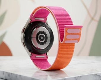Nylon Sport Loop Band for Samsung Galaxy Watch 7/6/5 Pro/4/Classic, No Gaps Strap 40mm 44mm Adjustable Wrist Bracelet