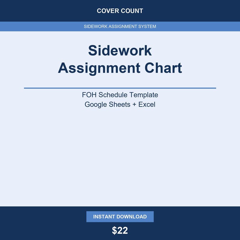 Sidework Assignment Chart — Editable FOH Schedule Template | Google ...