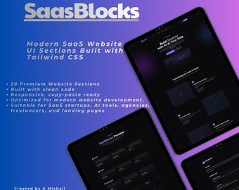 SaasBlocks-Modern SaaS Website Sections