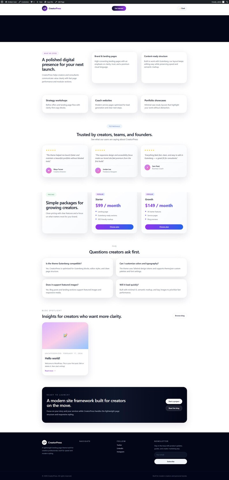 CreatorPress Wordpress Theme image 2