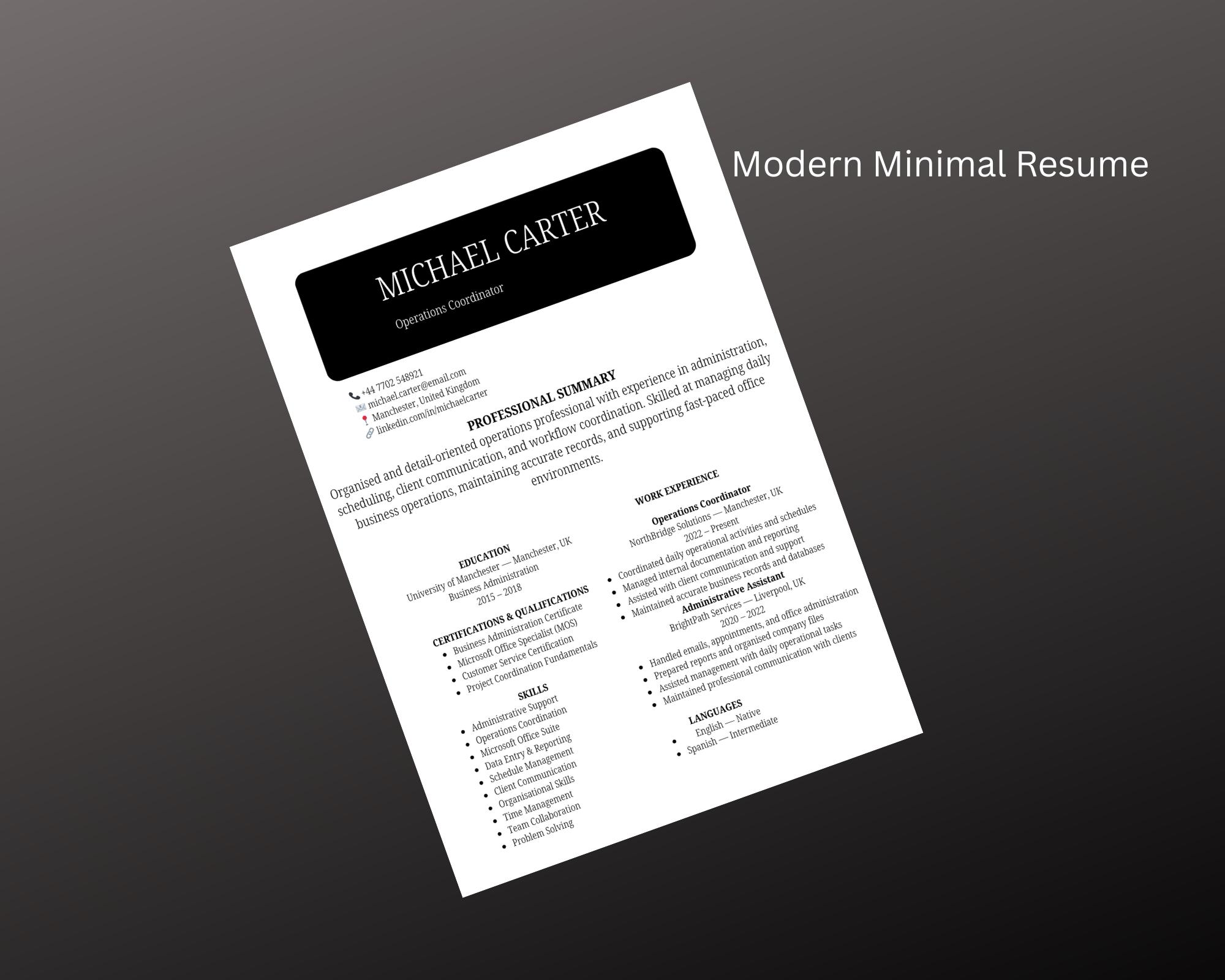 Modern Executive Resume Template - Etsy