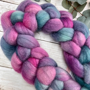 UK hand dyed combed wool top roving, Bluefaced Leicester