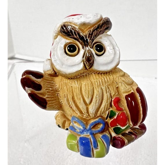Older Peru Santa Owl W Gift Figurine R Berrocal Gabriele' Z 1 3/4