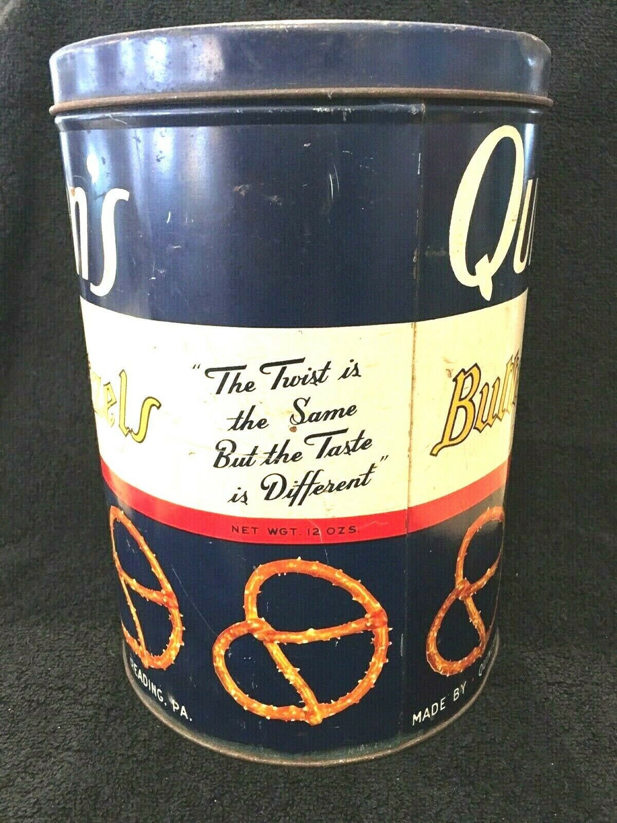 Vintage Quinlan's Butter Pretzels 12 Oz Tin Litho Can 9 Etsy