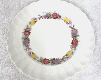 Vintage Copeland Spode Rose Briar Basket Weave Salad Plate 7 3/4"