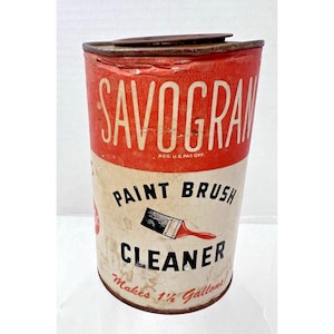 OLD Savogran Paint Bruch Cleaner Paper & Metal Tin Nice Advertising Display Item