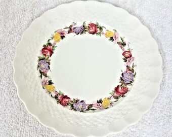Vintage Copeland Spode Rose Briar Basket Weave Rim Bread Butter Plate 6 1/4"