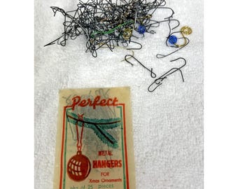 Vintage Perfect Metal Hangers Xmas Christmas Ornaments Pkg Plus Loose Large Lot