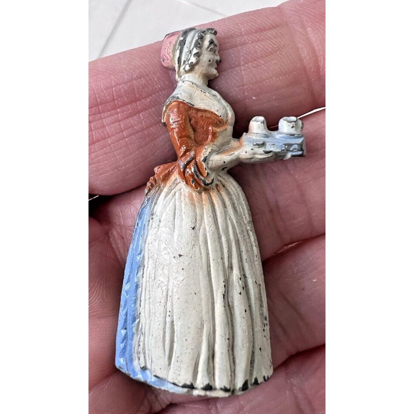 3-2673 スワロフスキー　ミニチュアハイヒール・楽器5点セット 1930's Baker Chocolate Woman Cast Metal Pencil Sharpener Nice