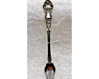 Sterling Silver Oyster Fork Meadow Rose 5 3/4 inch Monogram M or W