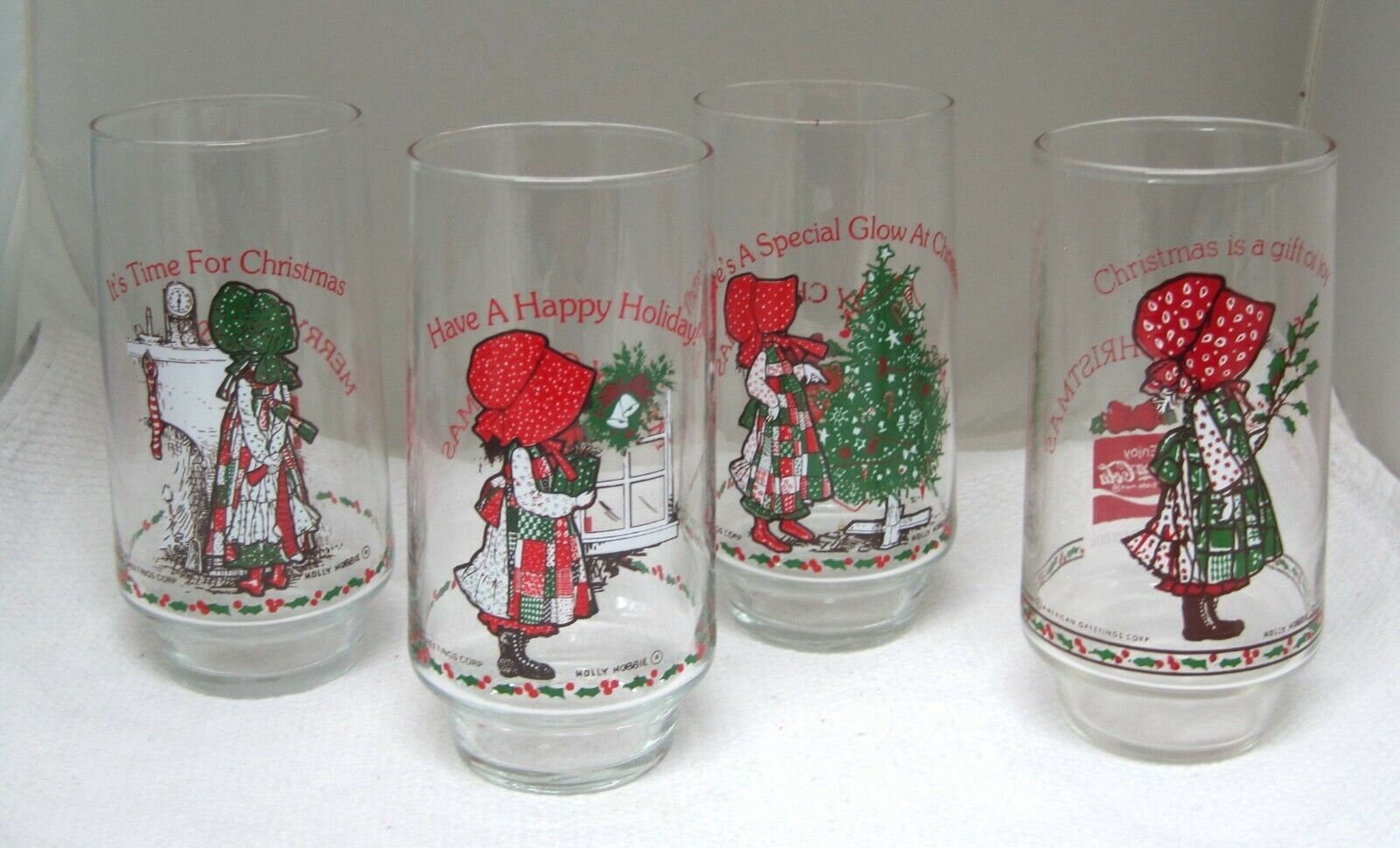 holly hobbie coke christmas glasses