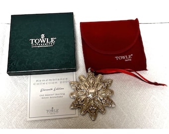 Vintage Towle Sterling Silver 2000 Old Master Snowflake Retro Christmas Ornament