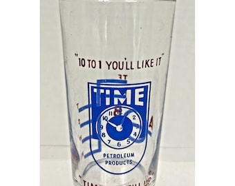 Vintage Time Petroleum Produkte Uhr Logo Libbey Trinkwasser Becher Glas