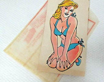 Vintage Retro Pin-up Girl Guitar Waterslide Decal for guitars & more S218 