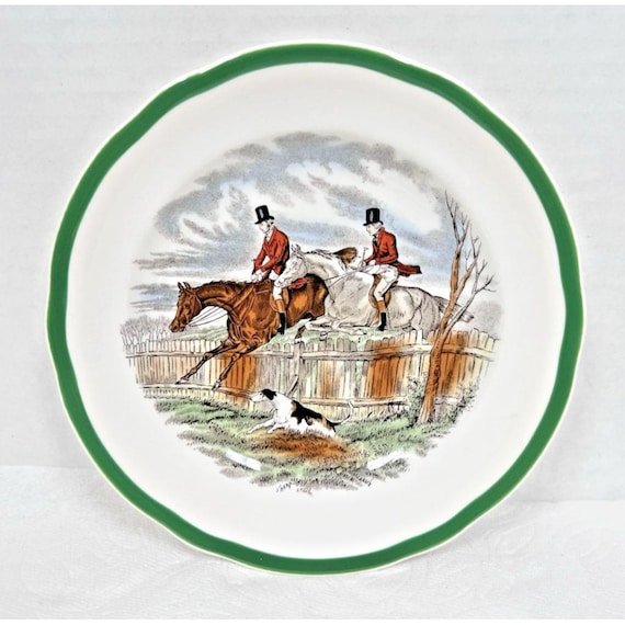Spode Herring Hunt Fox Hunt Hunting Salad Plate First Over 7.5
