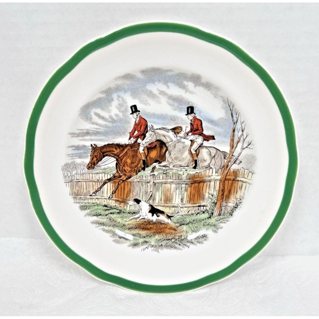 Spode Herring Hunt Fox Hunt Hunting Salad Plate First Over 7.5