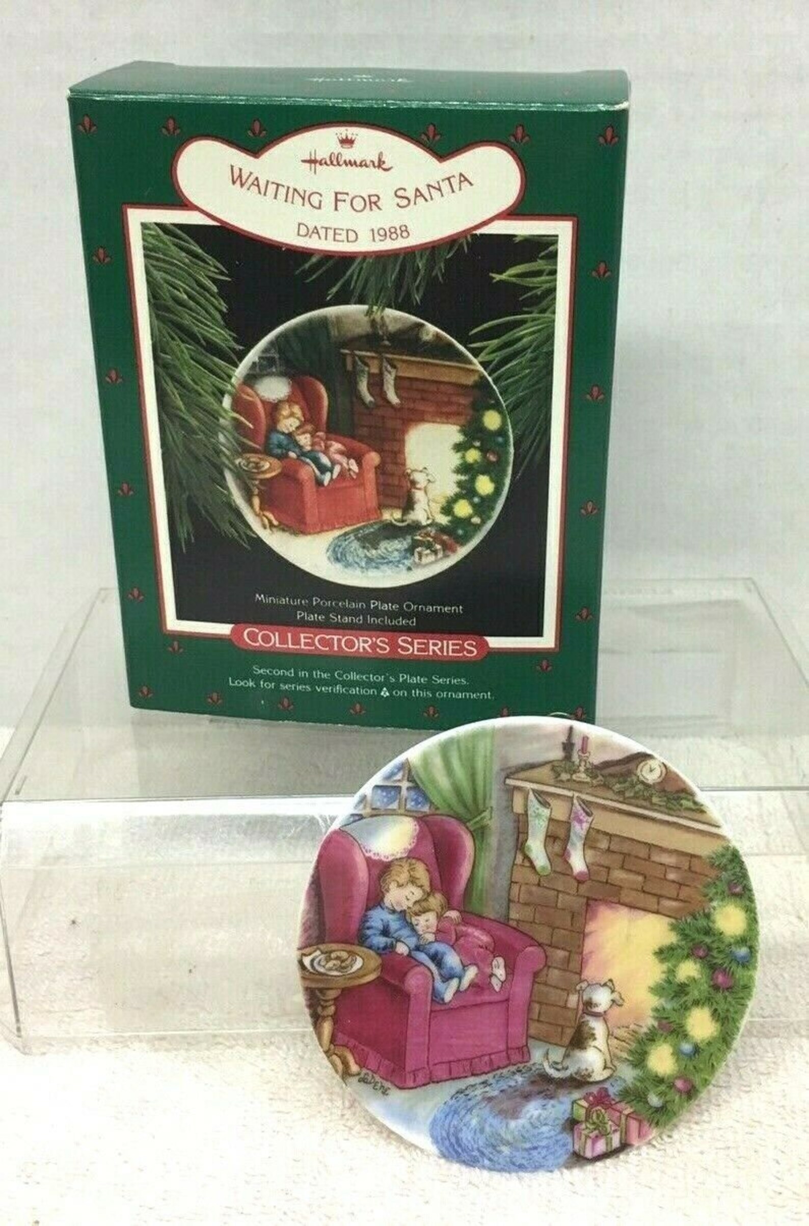 1988 Collectors Plate 2 Waiting Santa Hallmark Christmas Tree | Etsy