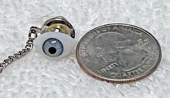 Vintage Glass Blue Eye Ball Eyeball Tie Tack Pin … - image 4