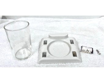 Antique White Porcelain Wall Mounted Toothbrush Holder Bathroom Hardware Glass