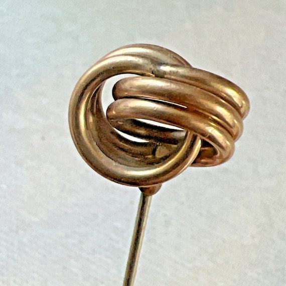 Antique 3 Ring Brass Knot Hatpin 8 " Long Victori… - image 6