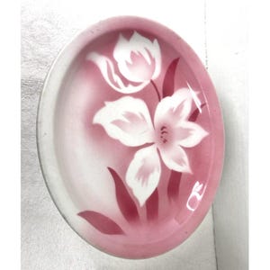 Jackson China Pink White Restaurant Ware Floral Platter 9 5/8 x 8 in Gloss Wear