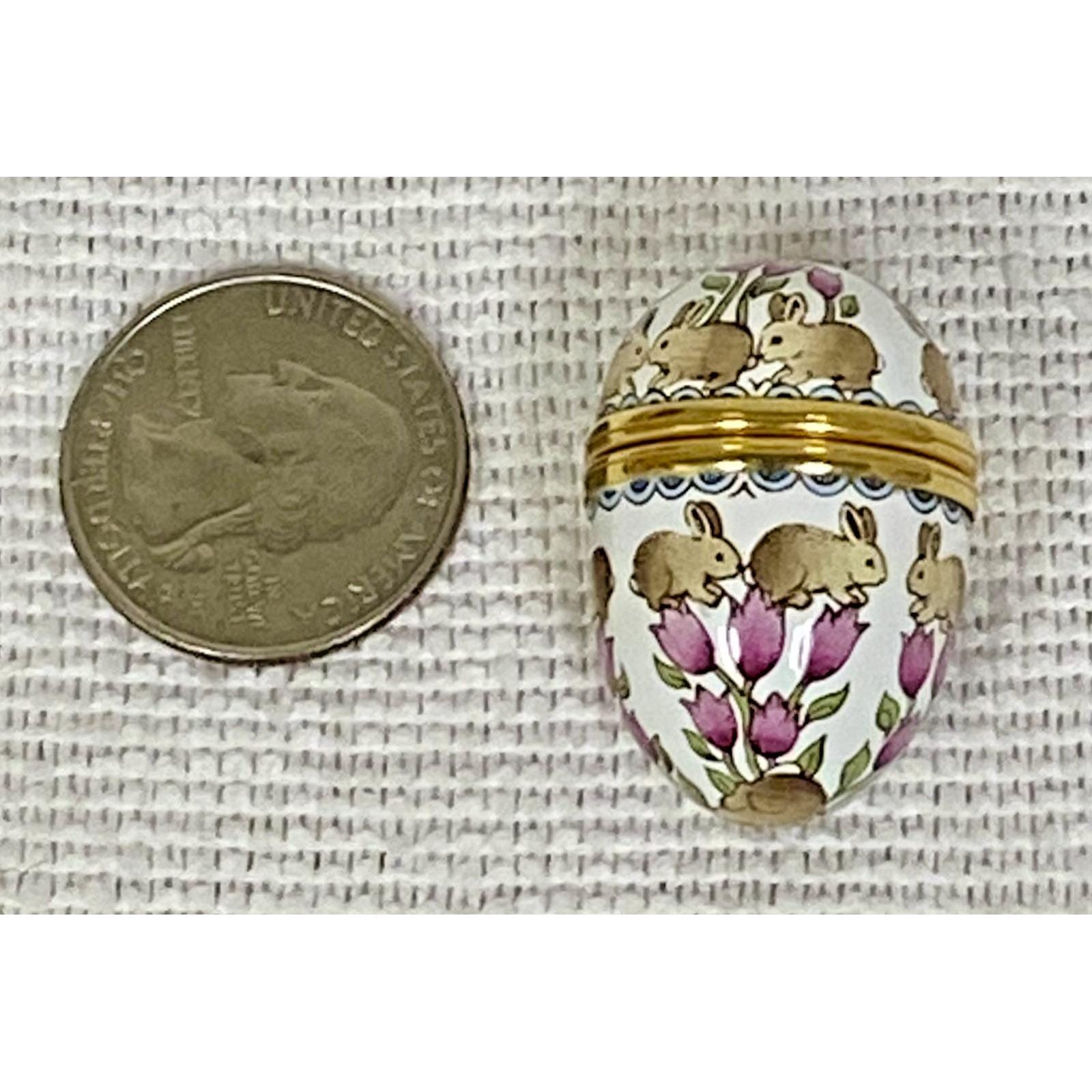 Halcyon Days Enamel Miniature Easter Oval Egg Pill Trinket Box