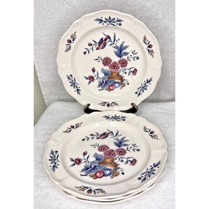 4 Wedgwood WILLIAMSBURG POTPOURRI 8 1/8&quot; Salad Plates EXCELLENT
