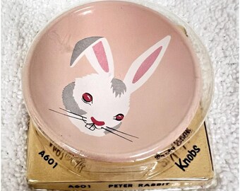 Vintage Story Book Knobs Drawer Pull Painted Peter Rabbit Original Package