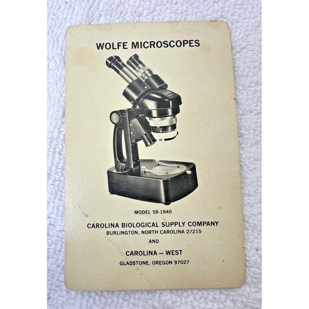 Wolfe Microscopes Model 591940 Caroline Biological Supply Co Gladstone