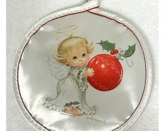 Vintage Hedaya Brothers Ruth Morehead Holly Babes Christmas Angel Potholder