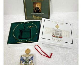 Christmas White House 2018 Painted Brass Figural Coin Tree Truman Ornament Box