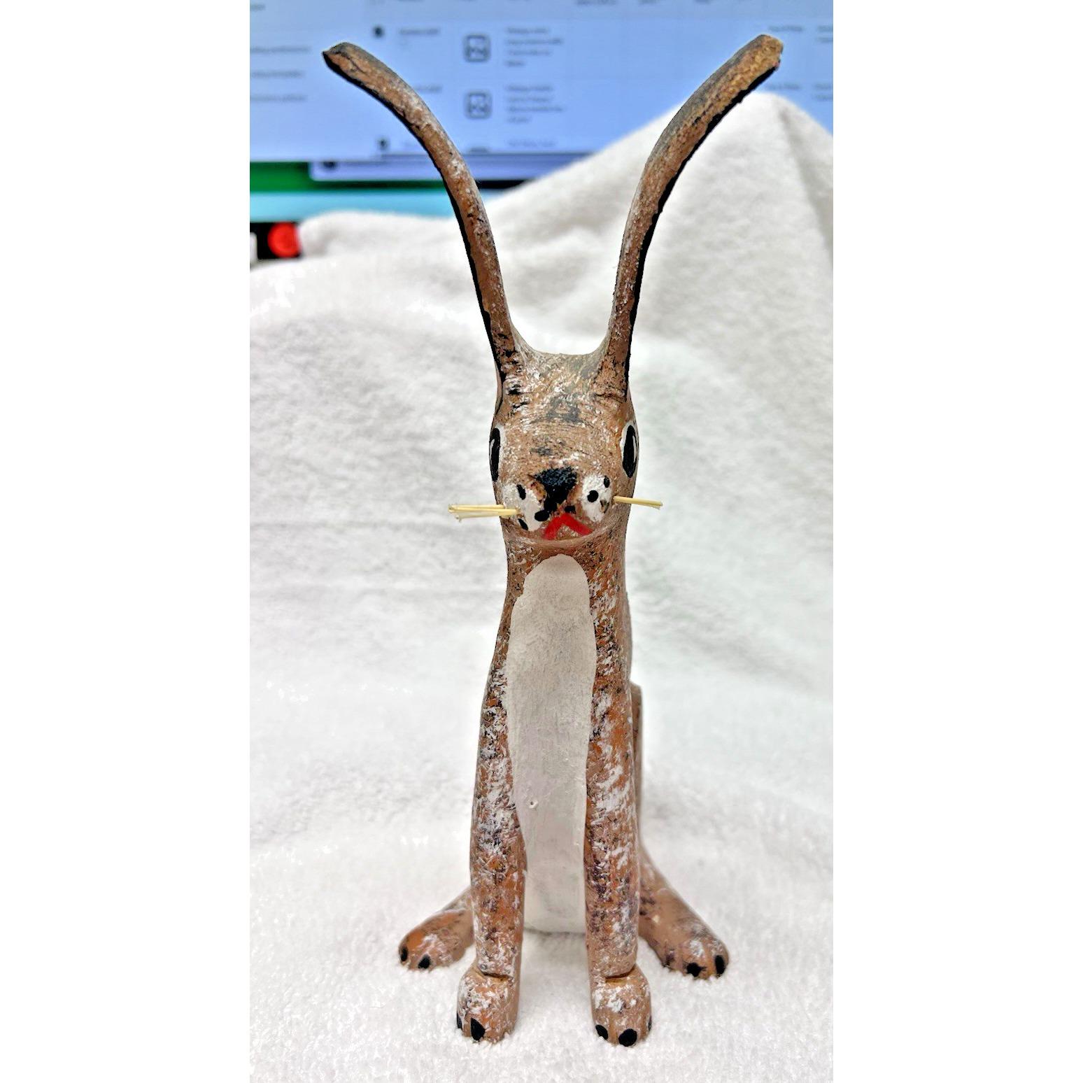 Hestor Rascon 1988 Folk Art Bunny Rabbit Whiskers Big Ears 9