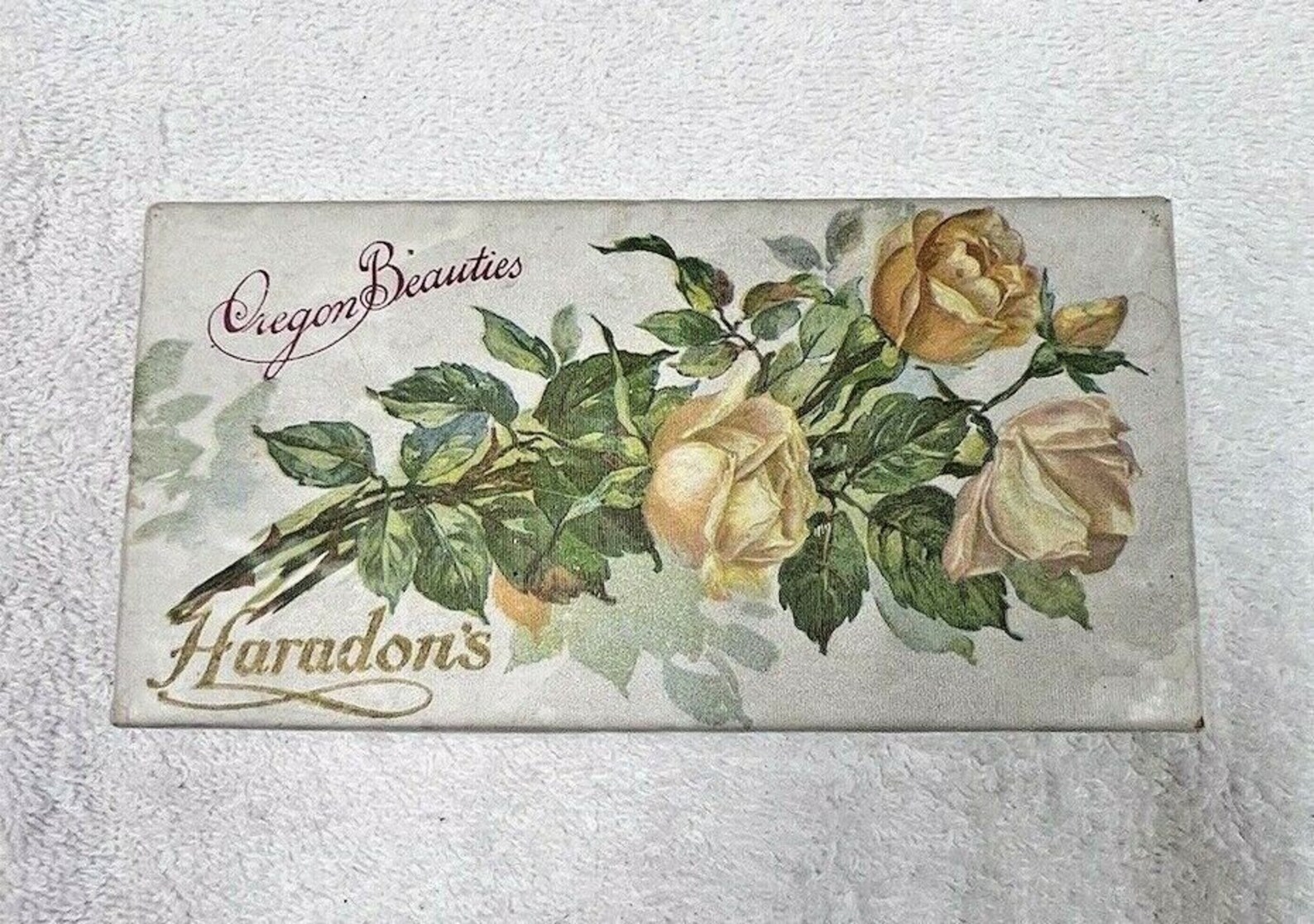 Antique Cardboard Box From Haradon's Confections Says Etsy