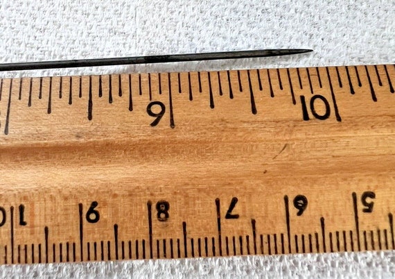 Antique Open Scroll Yellow Stone Enamel Hatpin 10… - image 4