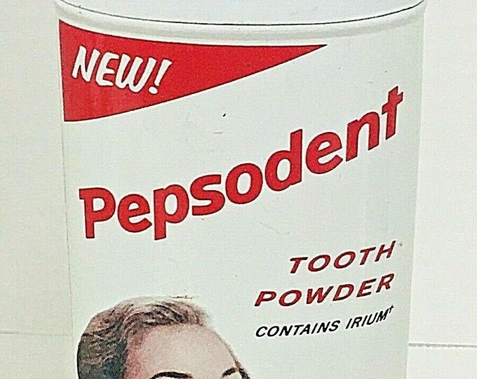 Vintage Pepsodent Tooth Powder Tin With Very Cheerful Toothy Lady Pic 2 ...