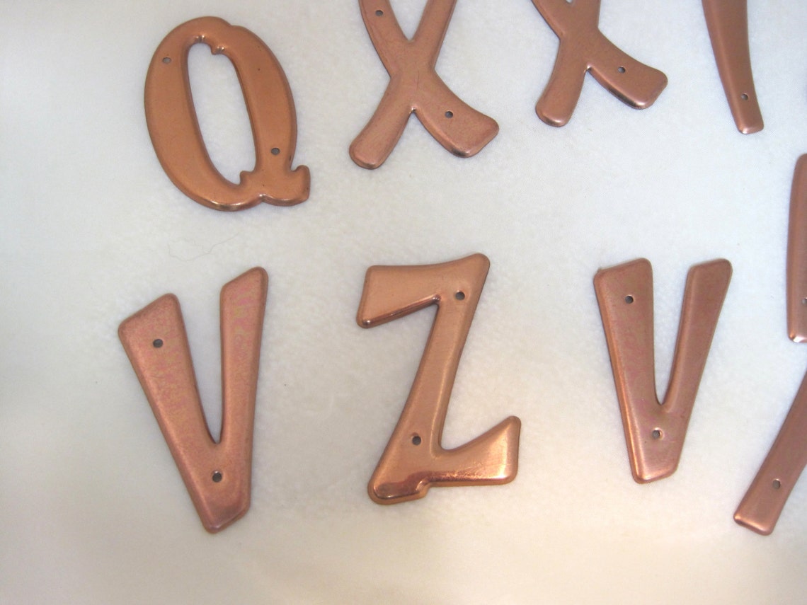 Lot of 19 Vintage Solid Copper Letters Crafting House Etsy
