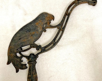 Old Estate Cast Iron Victorian Style Figural Parrot Bridge Arm Floor Lamp Part