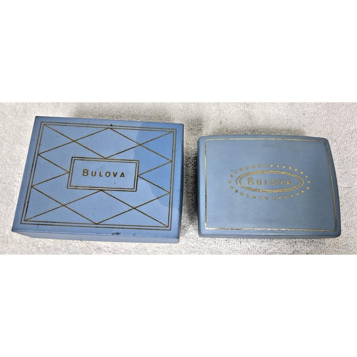 Vintage Bulova Miss America Watch Box Blue & Gold 1950