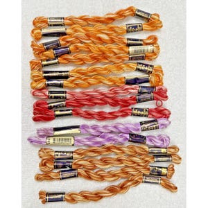 Madeja vintage de hilo de bordar de algodón perlado Anchor Perle de 16 colores abigarrados