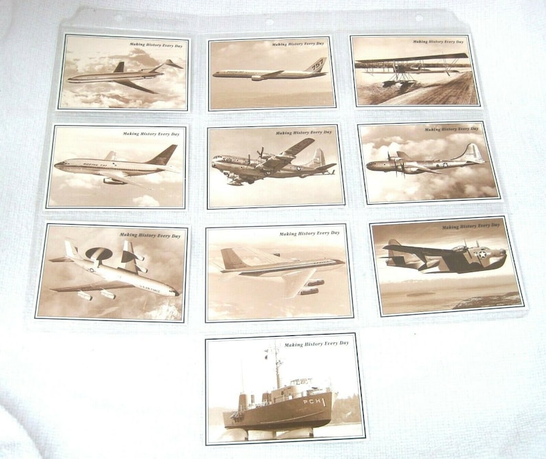 10 Boeing Airplane /& Ship Making History Every Day Trading Cards T40