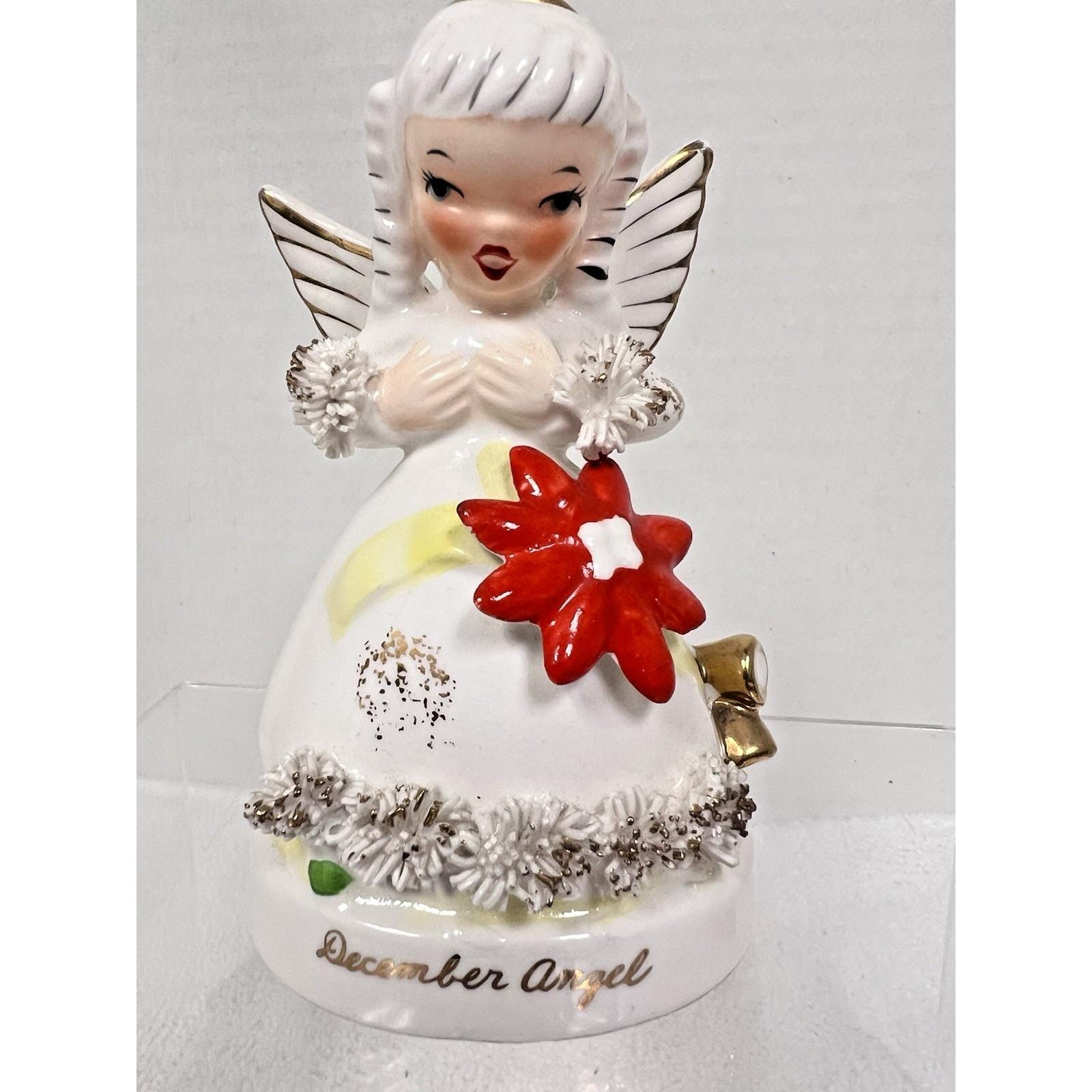 Napco Christmas Angel Poinsettia A1372 4.5 Inches in Great Shape W