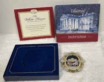 Christmas White House Official 2004 Painted Brass Sleigh Ride Ornament Box