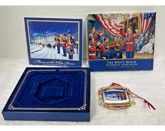 Christmas White House Official 2010 Painted Brass Army Navy Music Ornament Box