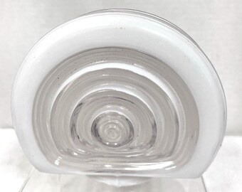 Vintage White Clear Hanging Lamp Shade Round Deco 5 3/4 L Opening 3 1/8"