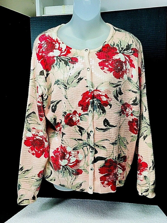 isaac mizrahi floral cardigan